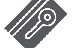 Key card glyph icon, hotel and access, electronic pass sign, vector graphics, a solid pattern on a white background.